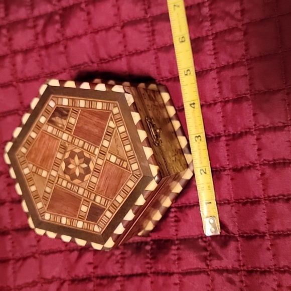 Hexagonal Wooden Trinket Box - Picture 3 of 4